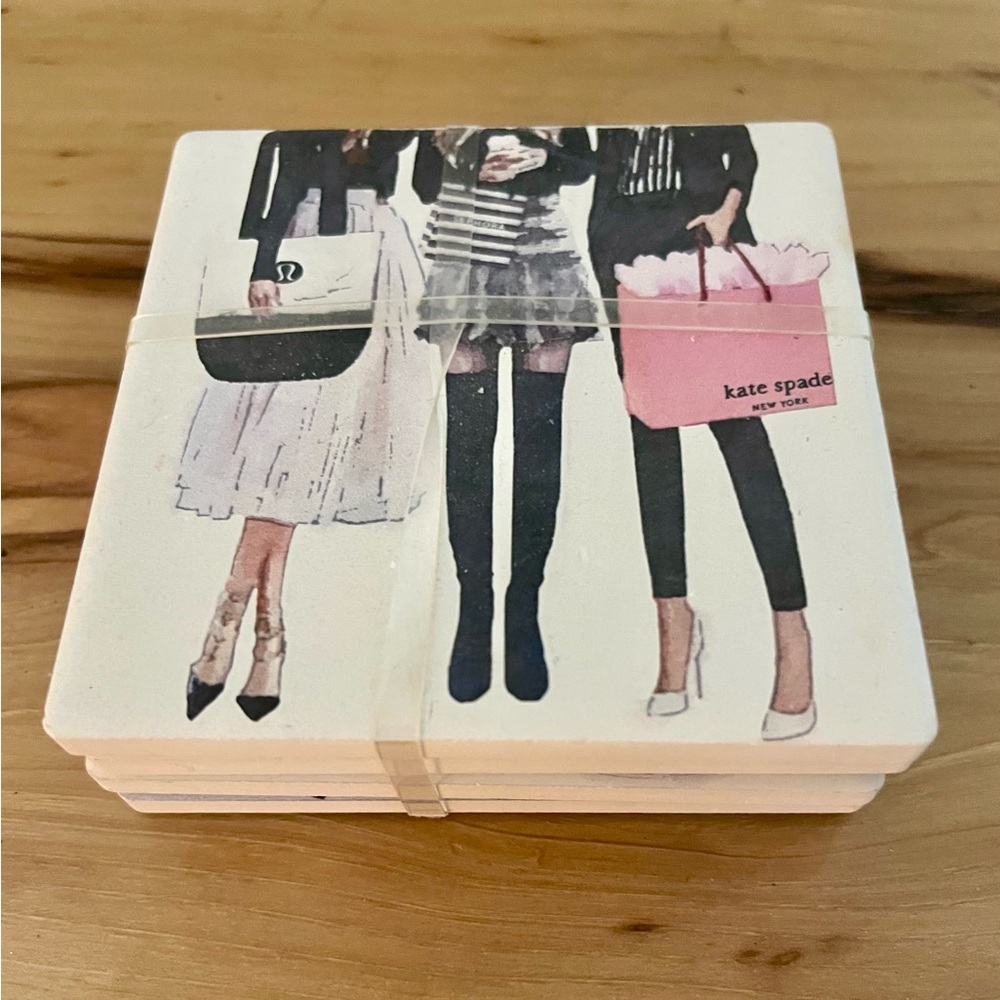 Fashion-Themed Ceramic Coasters Set